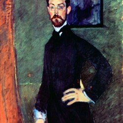 Modigliani - Portrait of Paul Alexanders before a green background